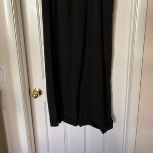 Larry Levine stretch wide leg trousers with cuffs